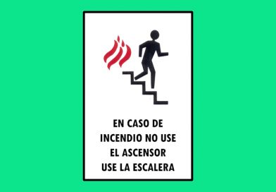 Autoadhesivo 020 161C EN CASO DE INCENDIO NO USE EL ASCENSOR USE LA ESCALERA